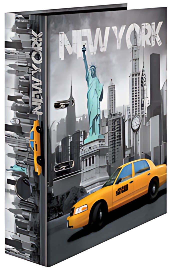 HERMA Classeur à levier à motifs "New York, A4, dos: 70 mm