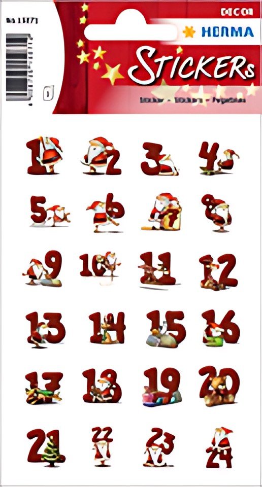 HERMA Autocollants de Noël DECOR "Chiffres en pain d'épices"