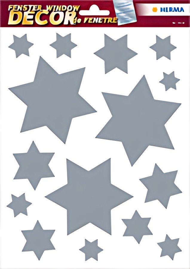 HERMA Image de Noël pour fenêtre "étoiles", argent