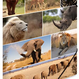 HERMA Chemise à élastiques "animaux d'Afrique", carton, A3