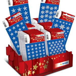 HERMA Autocollants de Noel DECOR "étoiles argentées", dans