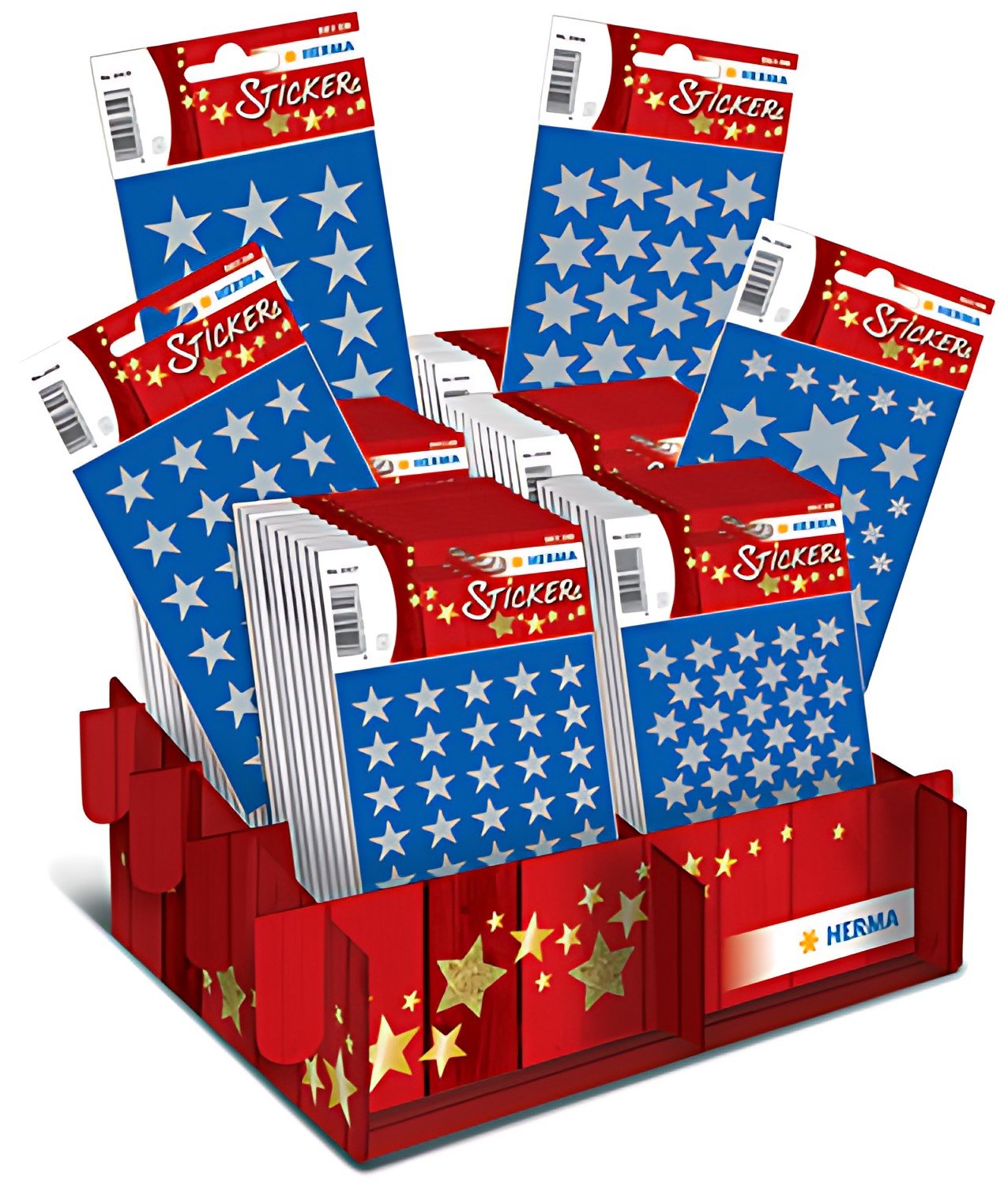 HERMA Autocollants de Noel DECOR "étoiles argentées", dans