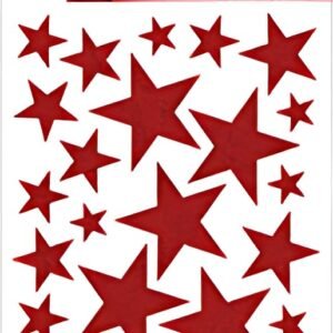 HERMA Autocollants de Noel MAGIC "étoiles rouge", pailletté