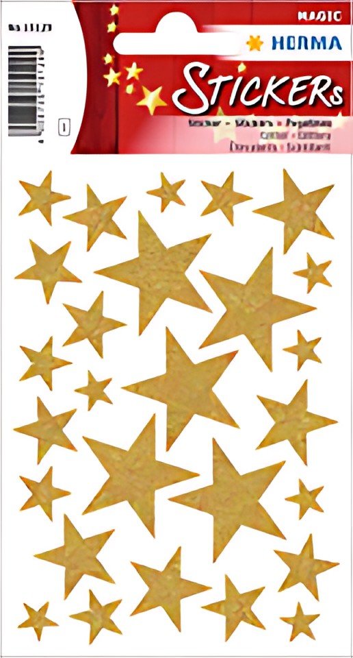 HERMA Autocollants de Noel MAGIC "étoiles or", pailletté