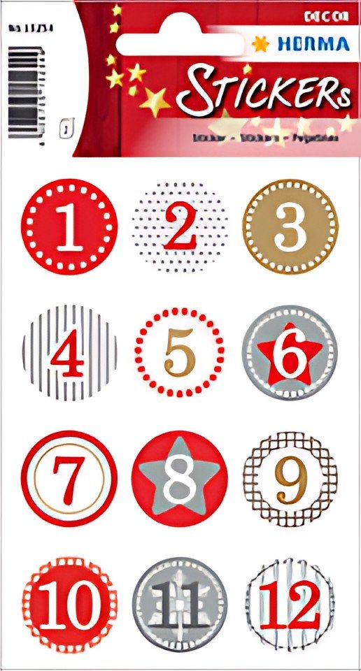 HERMA Autocollants de Noël DECOR "Calendrier de l'Avent"