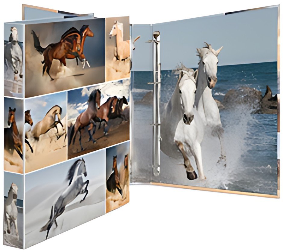 HERMA Classeur à anneaux "chevaux", A4, mécanisme 4 anneaux
