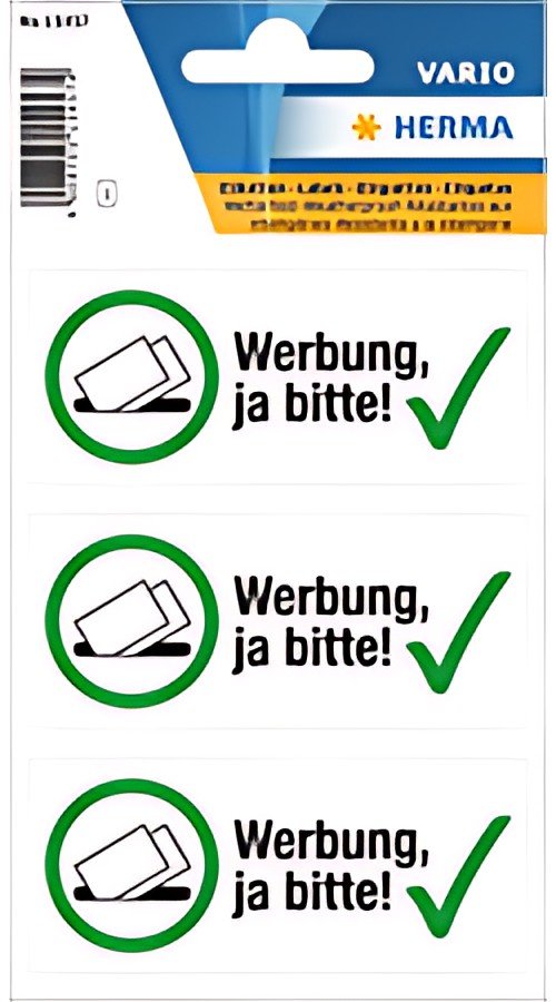 HERMA Hinweisetiketten "Werbung, ja bitte!"