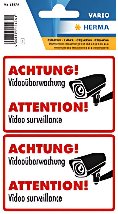 HERMA Hinweisetiketten "ACHTUNG! Videoüberwachung"