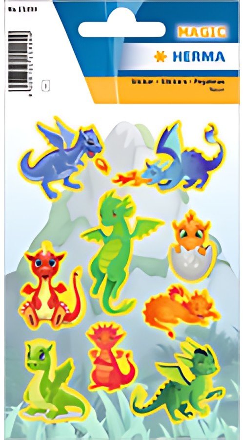 HERMA Sticker MAGIC "Dragons", en plastique, fluo