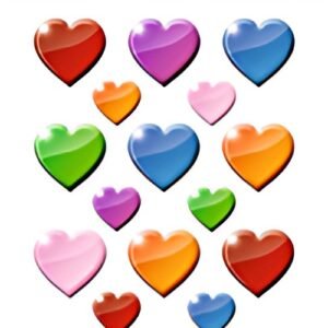 HERMA Tatouage CLASSIC "Coeurs multicolores"