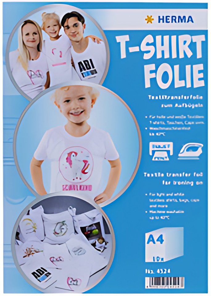 HERMA Feuille de transfert pour T-shirt, A4, textiles clairs