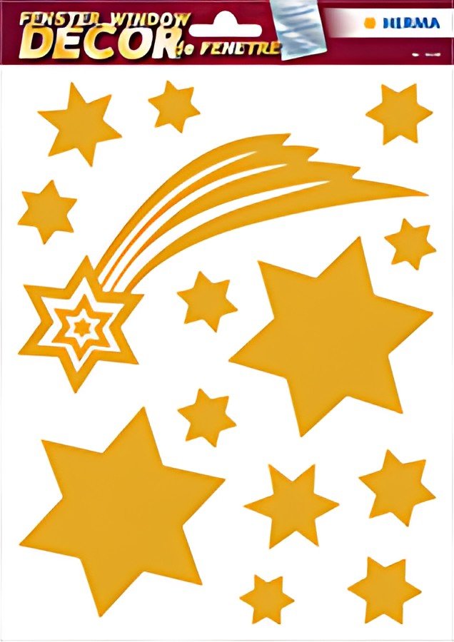 HERMA Image de Noël pour fenêtre "Etoiles", or