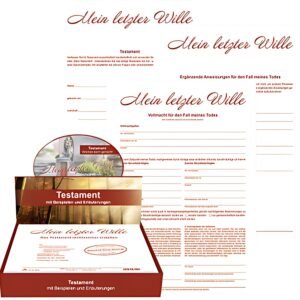 RNK Verlag testament pré-imprimé "Ma dernière volonté", affichage