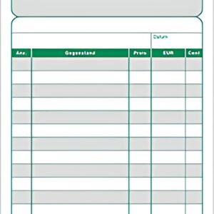 Bloc de caisse RNK Verlag, 96 x 167 mm, 2 x 50 feuilles