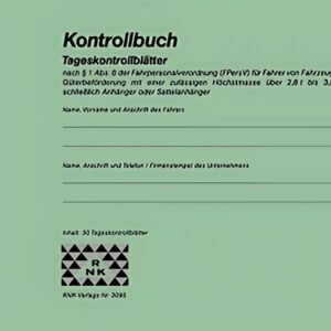 Carnet de contrôle RNK Verlag, DIN A5 paysage, 32 feuilles