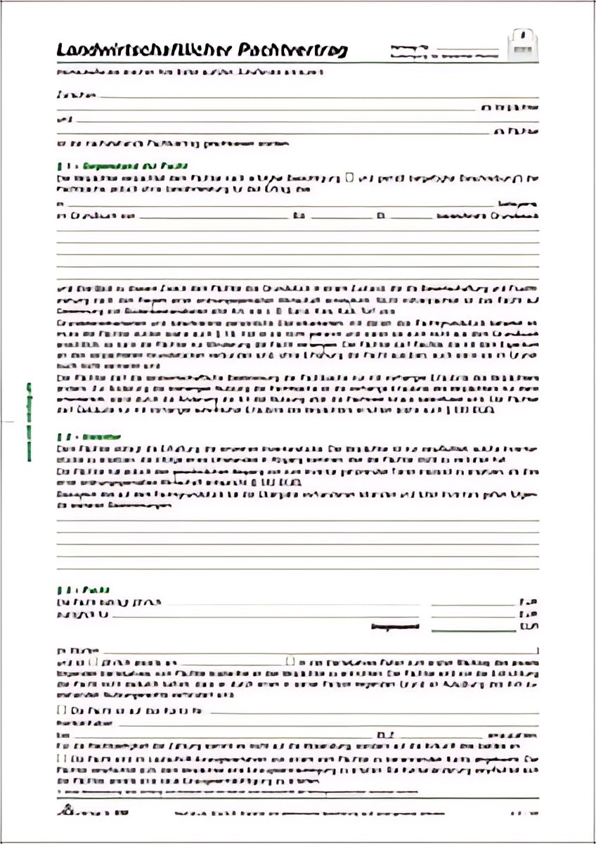 RNK Verlag Contrat de bail agricole, 4 pages