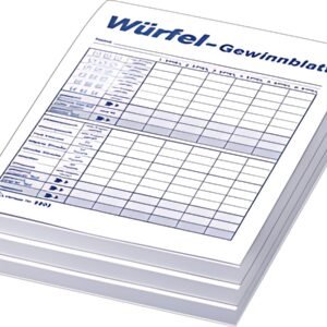 RNK Verlag Bloc-notes pour jeu de dés, bloc, format A6, de 3