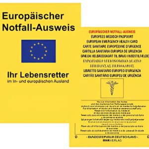 RNK Carte sanitaire européenne d'urgence, 105 x 75 mm, dans