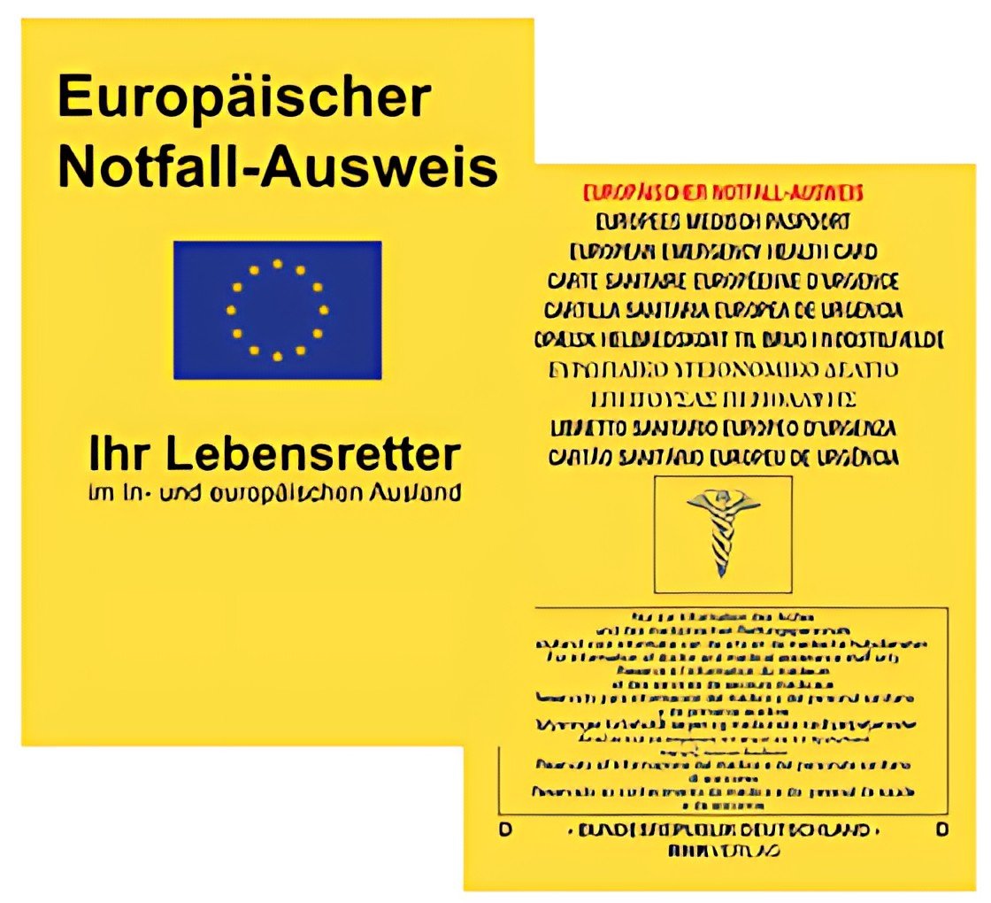 RNK Carte sanitaire européenne d'urgence, 105 x 75 mm, dans