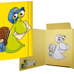 RNK Verlag Chemise à élastique "Escargot", en carton, jaune