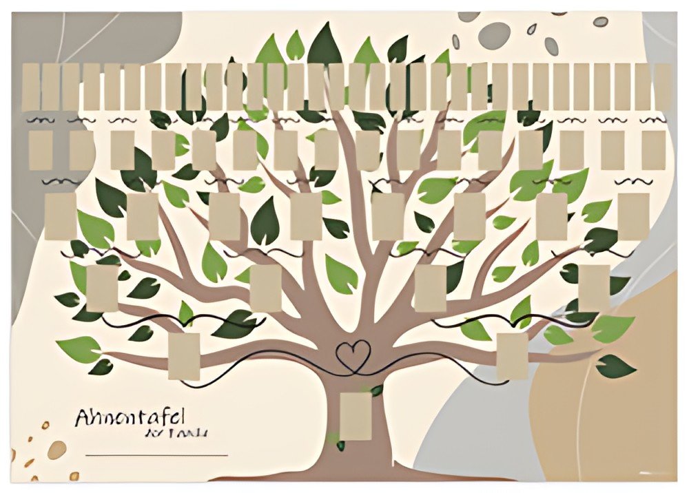 Pedigree de bijoux RNK Verlag "Arbre illustré", DIN A1