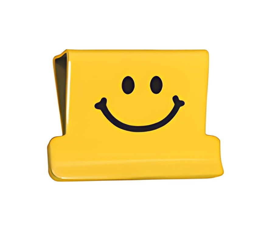 RAPESCO Clips à documents Supaclip 40, jaune, motif Smile