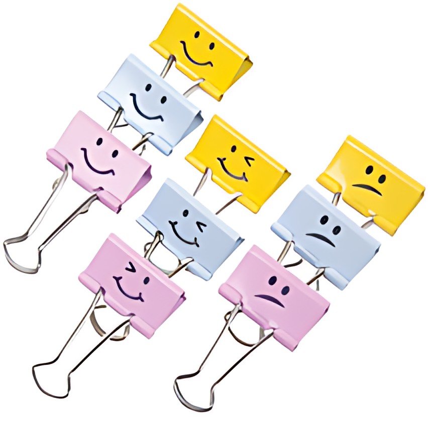 RAPESCO Pince double clip, (L)32 mm, rose, émoticône