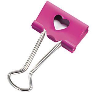 RAPESCO Pince double clip, (L)32 mm, coeur, rose