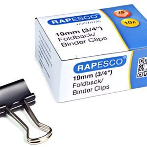 RAPESCO Pince double clip, largeur: 19 mm, noir, 80 pièces