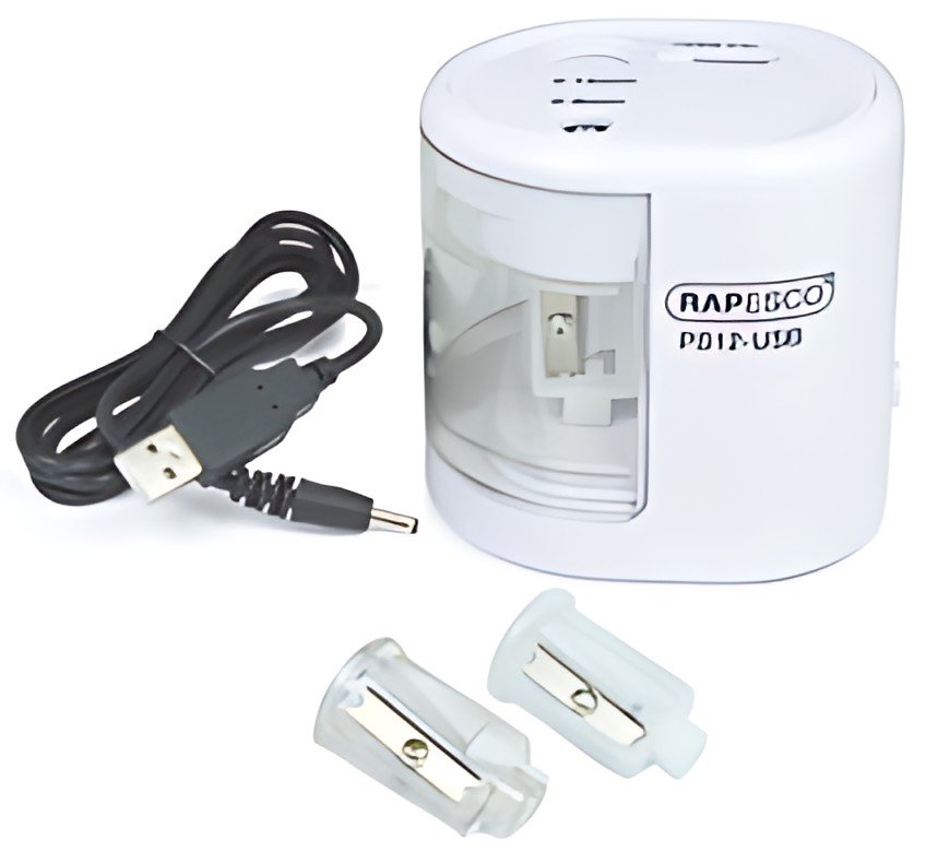 RAPESCO Taille-crayon électrique double PS12-USB, blanc
