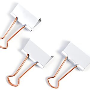 RAPESCO Pince double-clip, (L)19mm, blanc/or rose, 80 pièces