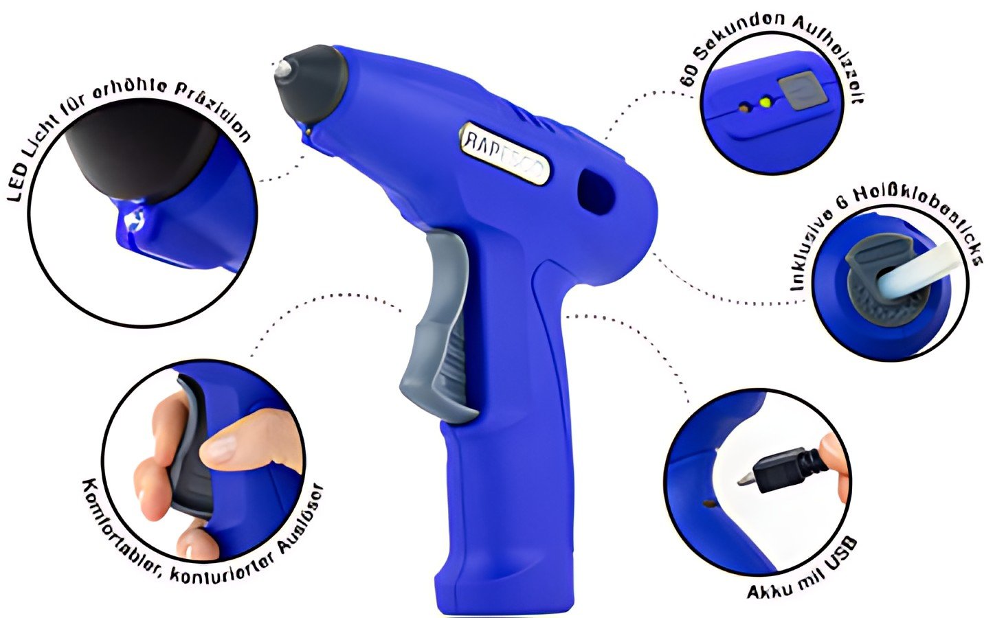 RAPESCO Pistolet à colle Germ-Savvy G4-7, sans fil