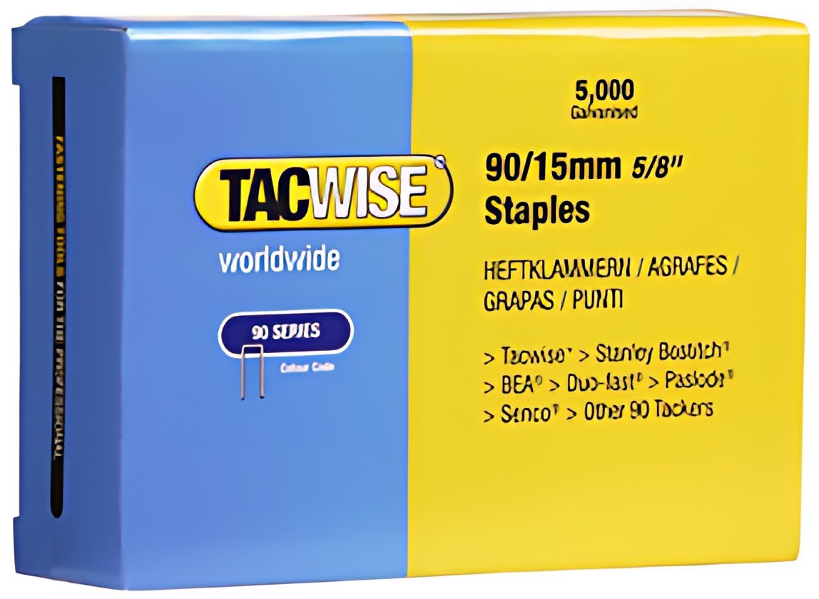 TACWISE Agrafes étroites 90/25 mm galvanisées, 5.000 pièces