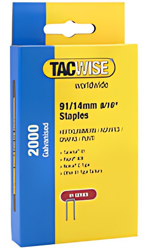 TACWISE Agrafes étroites 91/14 mm galvanisées, 2.000 pièces