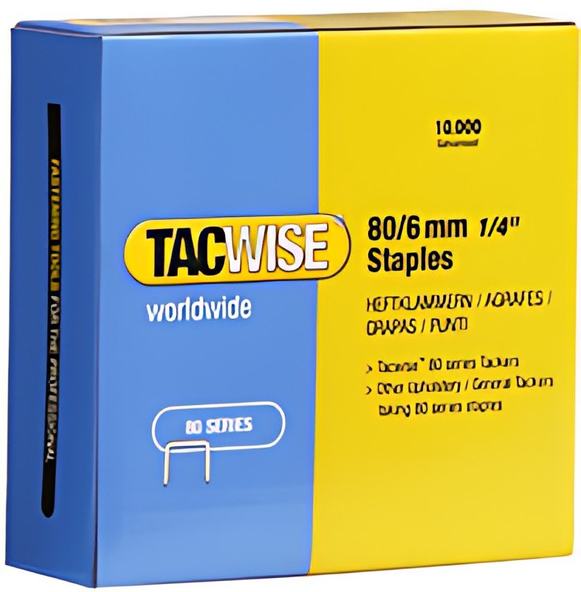 TACWISE Agrafes 80/10 mm galvanisées, 10.000 pièces