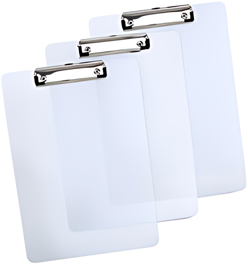 RAPESCO Porte-bloc à pince, A4, PP, blanc translucide