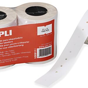 APLI Etiquette pour pince à étiqueter, 21 x 12 mm, blanc