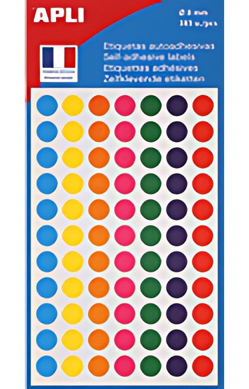 APLI Pastille de signalisation, diamètre: 8 mm, assorti