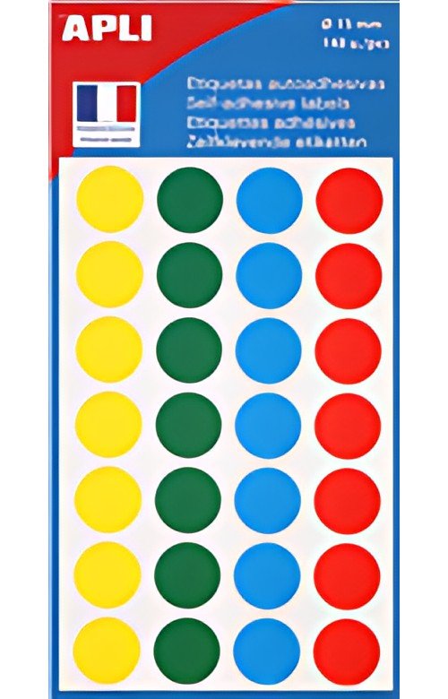 APLI Pastille de signalisation, diamètre: 15 mm, assorti