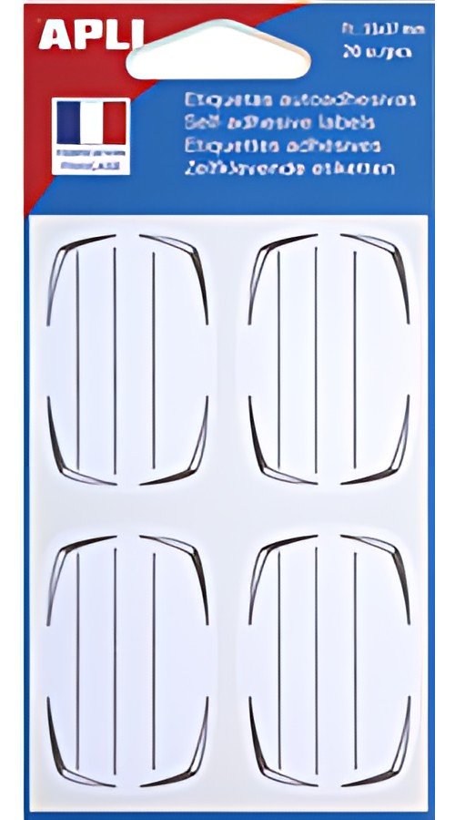 APLI Etiquettes pour livre, blanc/gris, 37 x 55 mm, lignées