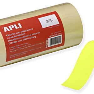 APLI Etiquette pour pince à étiqueter, 26 x 16 mm, jaune