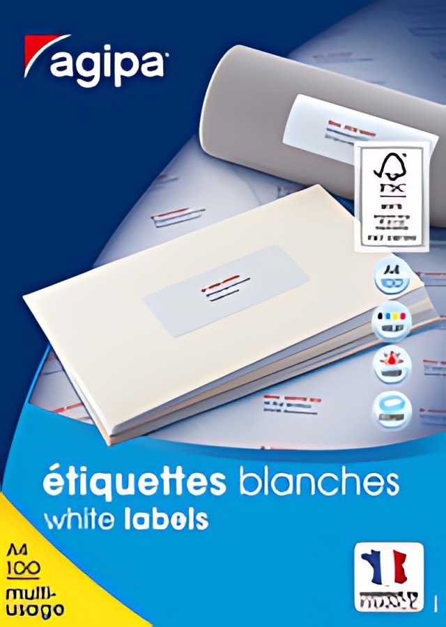 agipa Etiquettes multi-usage, 70 x 16,9 mm, coins droits