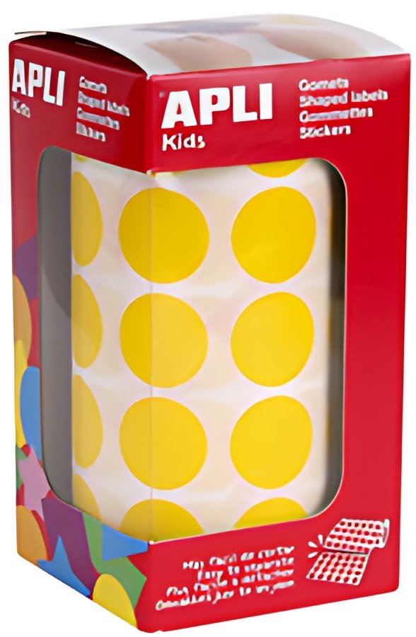 APLI Kids Gommette de couleur en rouleau, jaune