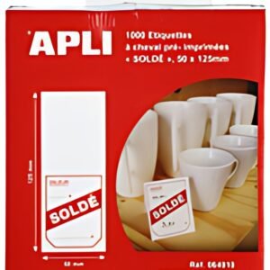 APLI Etiquette d'affichage prix "Soldé", 50 x 125 mm