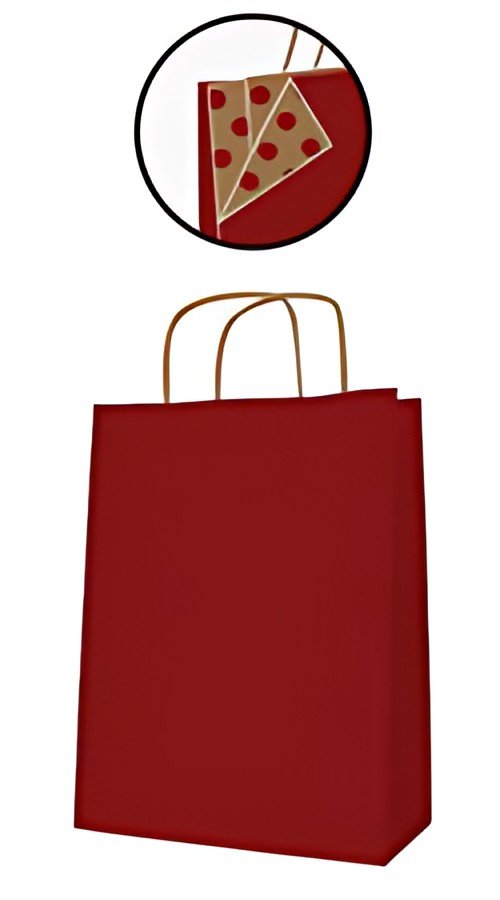 APLI Sac en papier, kraft, moyen, rouge