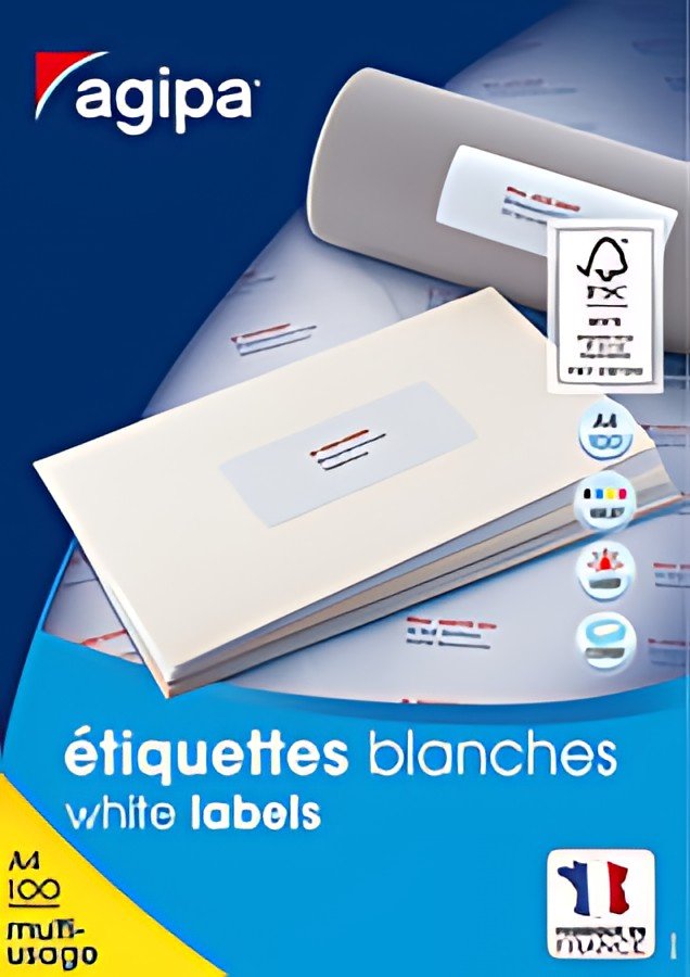 agipa Etiquette universelle, 63,5 x 46,6 mm, blanc