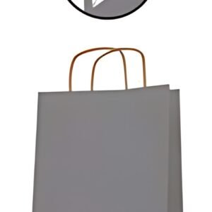 APLI Sac en papier, kraft, moyen, argent