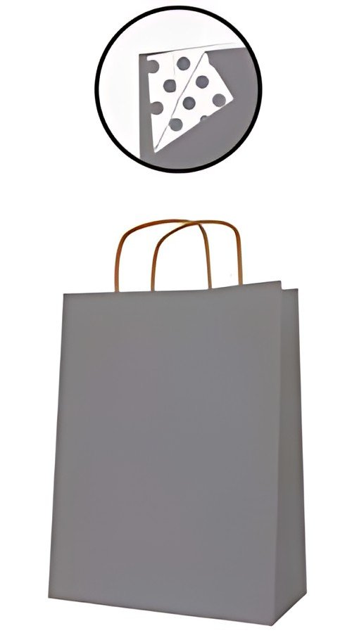 APLI Sac en papier, kraft, moyen, argent