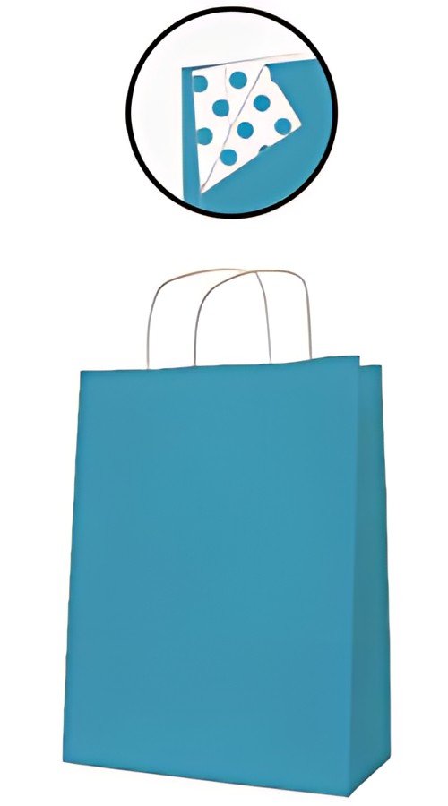 APLI Sac en papier, kraft, moyen, turquoise
