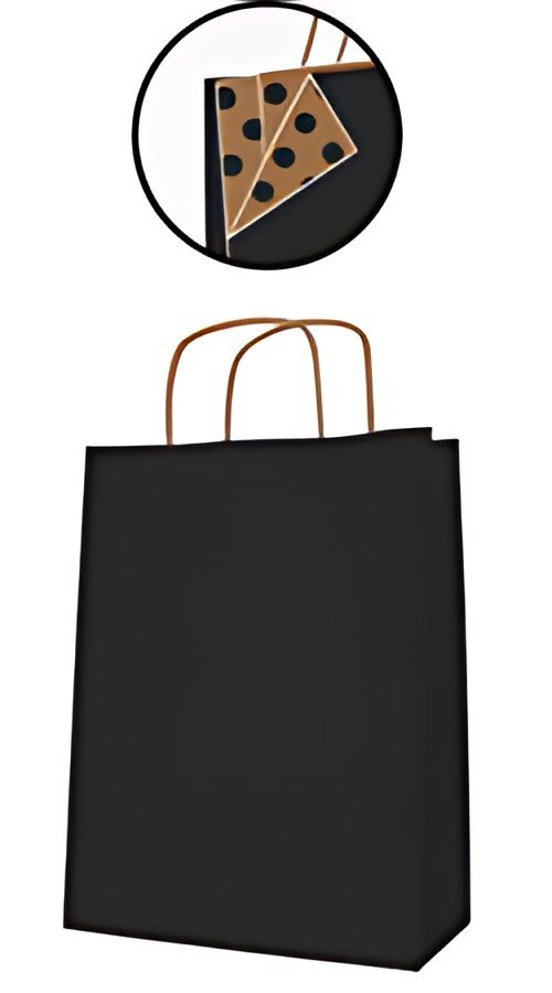 APLI Sac en papier, en kraft, moyen, noir